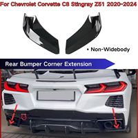 Car Rear Bumper Corner For 2020-2024 Chevrolet Corvette C8 Stingray Z51 Body Kit Car Accessories Carbon Fiber Style A Pair