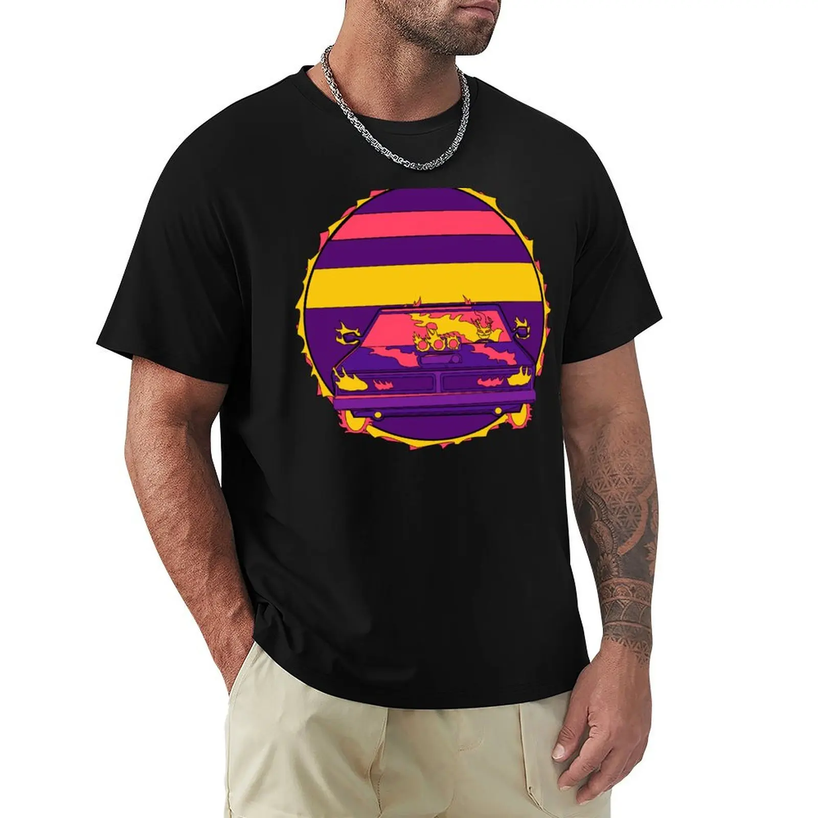

Synthwave Motorskull T-Shirt cotton graphic tees baggy shirts mens graphic t-shirts