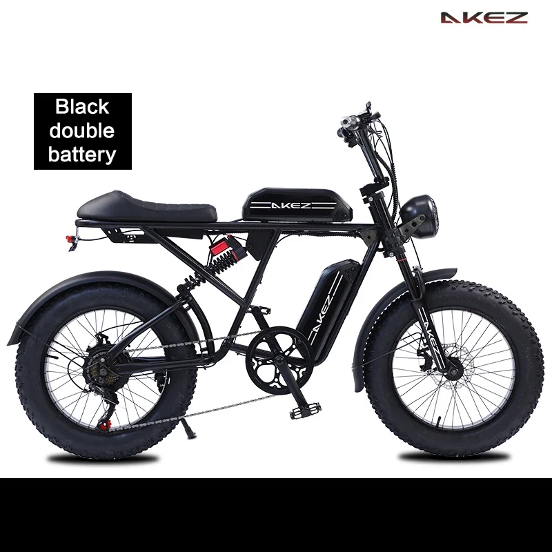 

2025 AKEZ 48V 750W Dual Battery Electric Bike 26Ah, Fat Tire Long Range Off-Road Adult E-Bike | US Warehouse