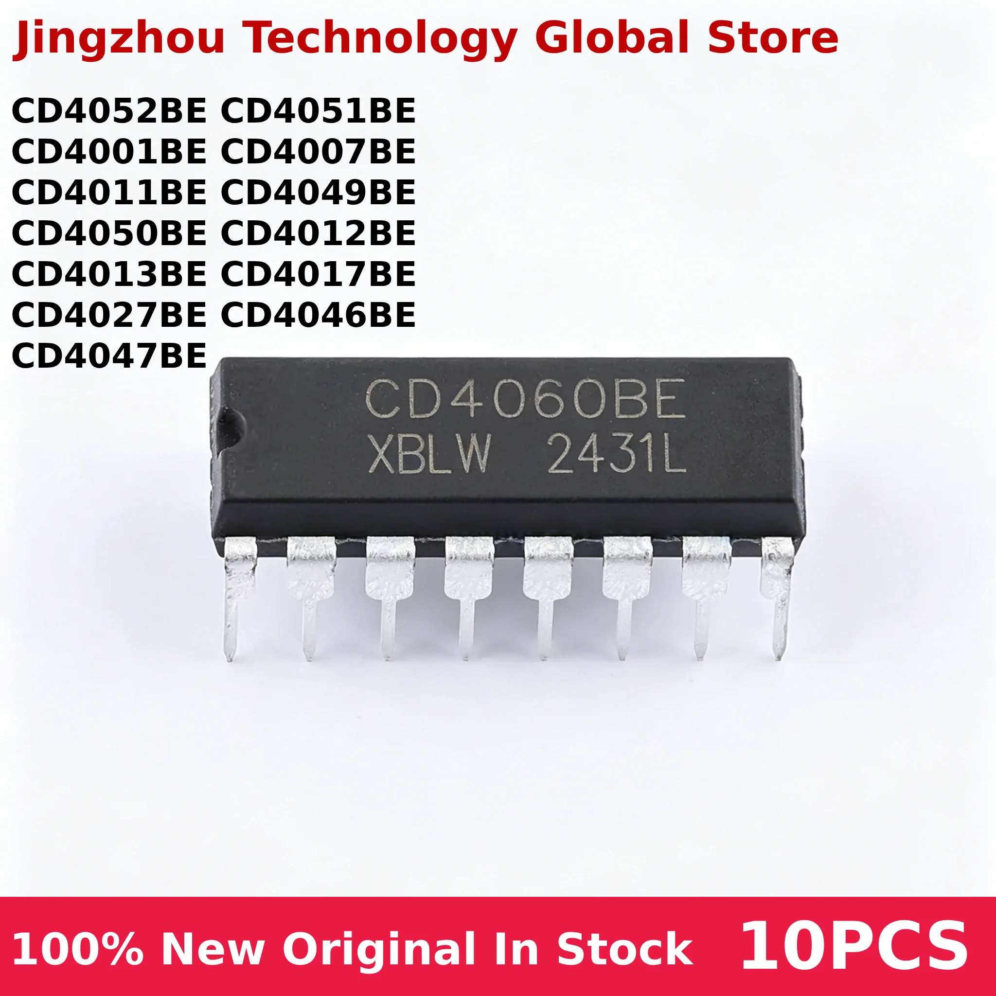 10Pcs New CD4060 CD4066 CD4069 CD4070 CD4071 CD4081 CD4093 CD4094 CD4511 CD4518 CD40106 CD4015 CD4019 BE DIP16 DIP14 IC Chip