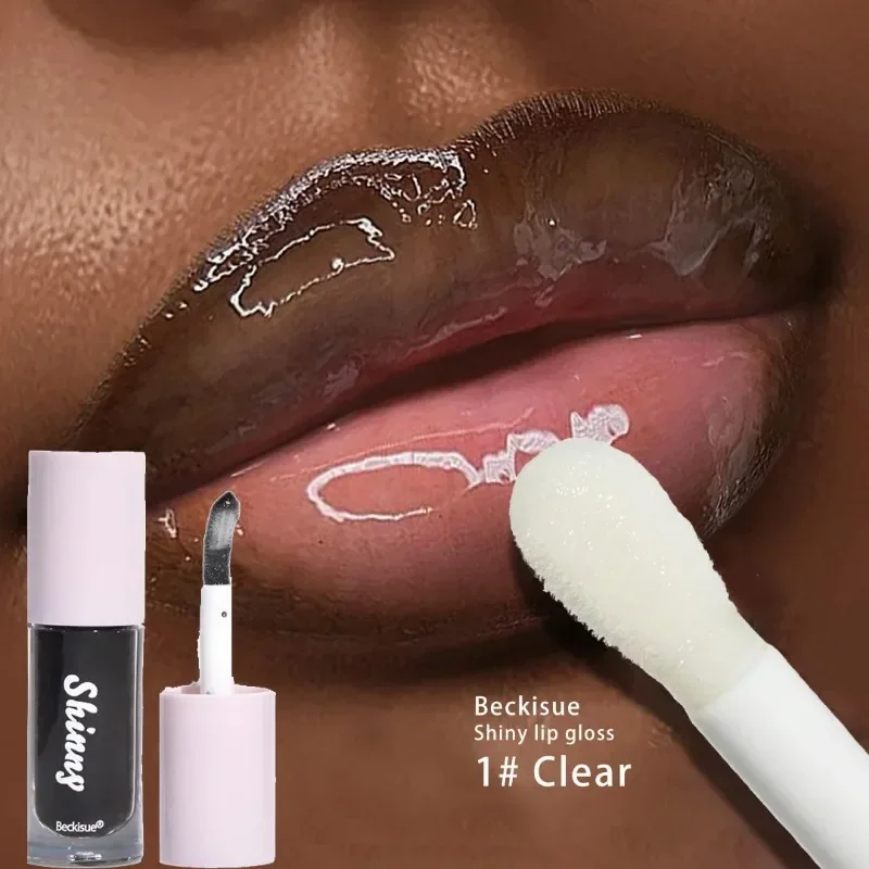 Mirror Lip Glaze Jelly Black Lip Oil Water Gloss  Moisturizing Translucent Lipstick Lighten Wrinkle Clear Lip Tint Plumping