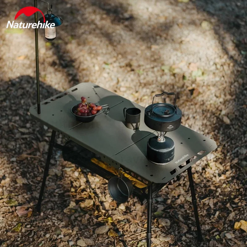 

Naturehike H02 Camping Table Adjustable Aluminum Alloy Folding Table Portable Outdoo Picnic Table Light Pole Camping supplies