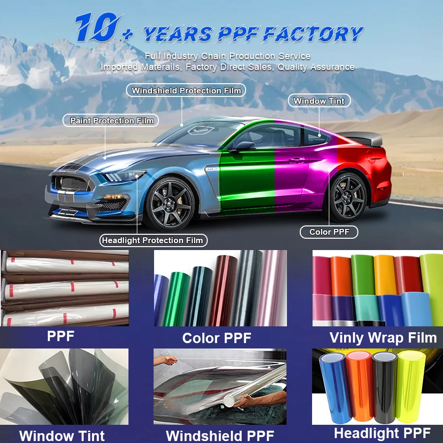 High Gloss TPU Hydrophobicity 7.5mil Tpu Film Car Wrap Heat Self Healing Car Ppf clear Car Paint Protective Film