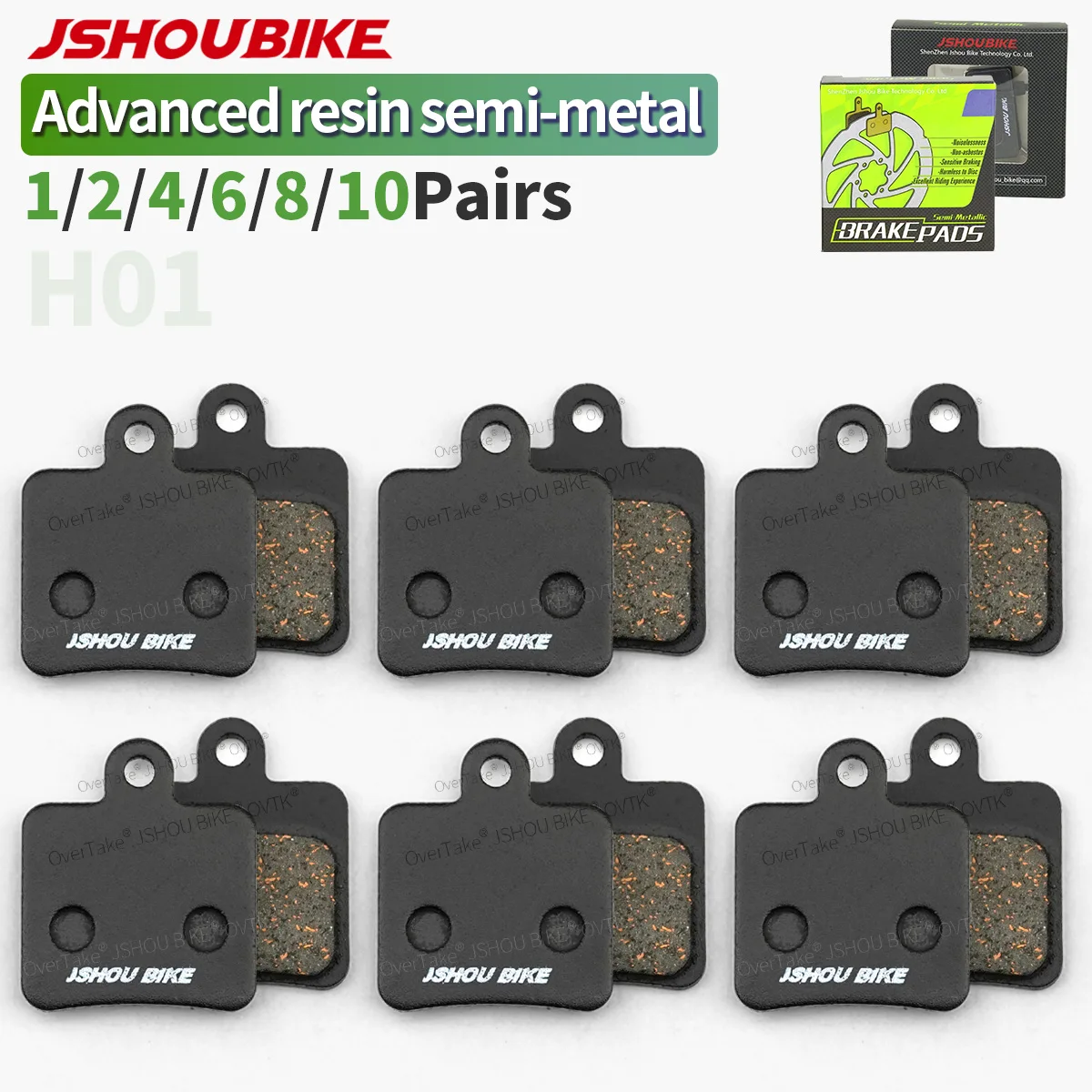 

JSHOUBIKE Semi-metal Bicycle brake pads Silent Asbestos-free for Hope Race X2 Tech X2 Mini Giant Twins DA3 DA5