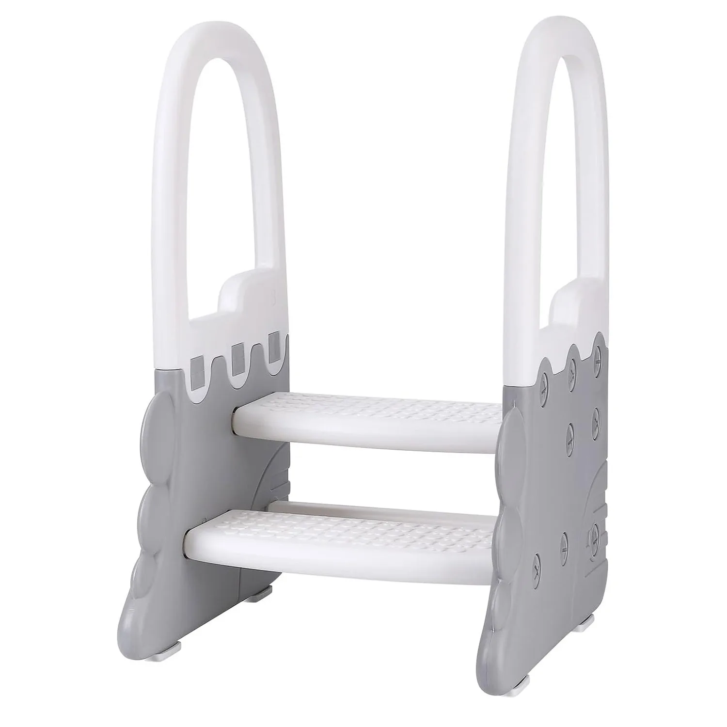 Kids Step Stool with 2 Steps Non-Slip Step Stool for Kitchen Counters and Sinks Comfortable Handrail for Bathroom Toddler Room