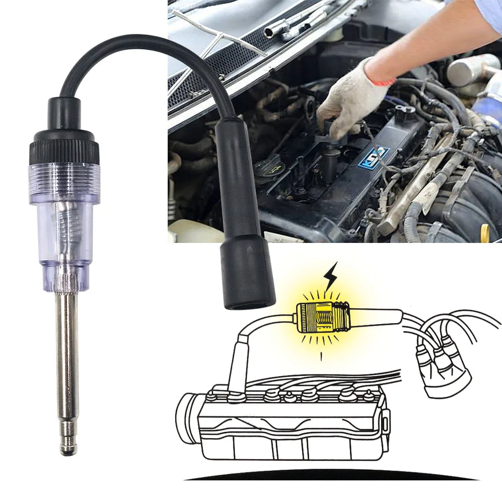 Automotive Ignition System Tester Spark Plug Car Engine In Line System Pen Detector