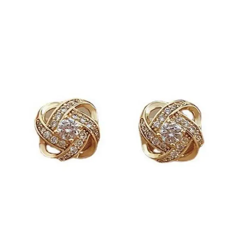 Pendientes de cristal llenos de moda coreana con aguja de plata 925 para mujer, joyería 2025, nuevos pendientes geométricos de tendencia con pasador de flores Brinco