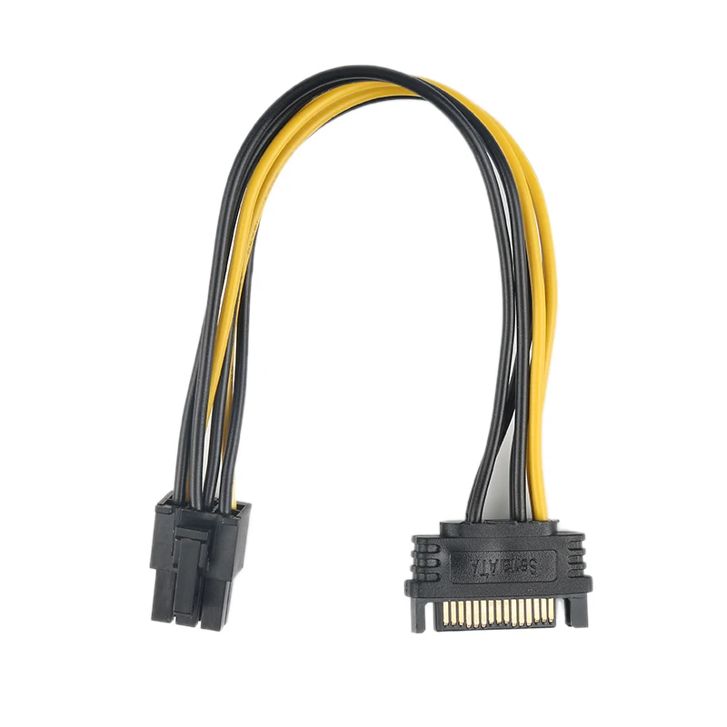 PCI Express 15 Pin to 6 Pin SATA Power Video Card Supply Adapter Cable 20cm