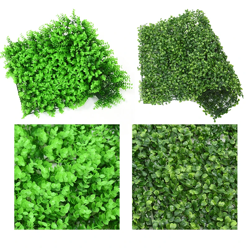 60x40cm Artificial Plants Grass Grass Wall Green Boxwood Hedge Panels for DIY Wedding  Backdrop Supply Outdoor Garden Wall Decor