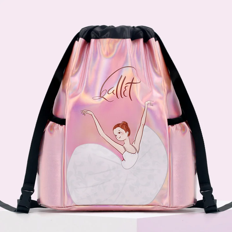 Girls Laser Shiny Ballet Dance Bags Kids Training Shoulder Gym Backpack Child Pocket Handbag For Dancing Ballerina Package