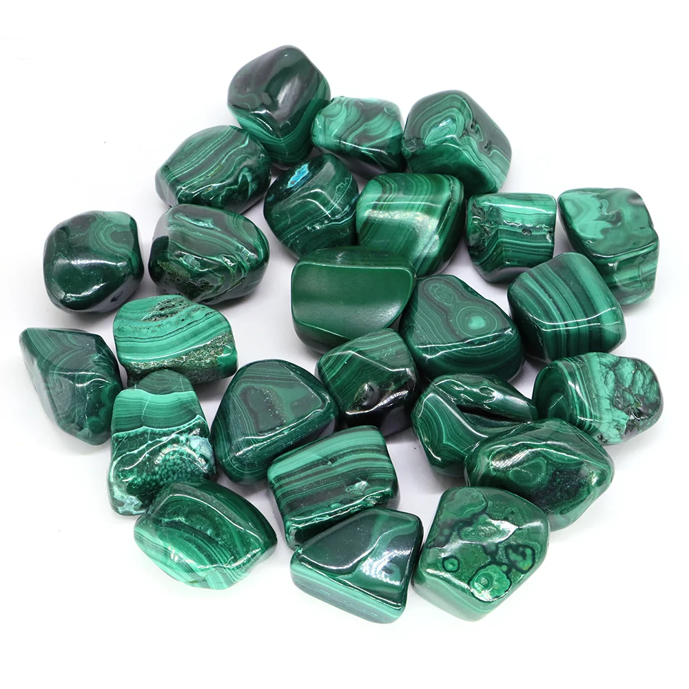 200g Big Green Malachite Tumble Stones Natural Crystal Reiki Healing Mineral Amulet Energy Gemstone Polishing Home Room Decor