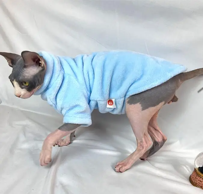 Rollkragen-Katzenpullover, Mantel, Winter, warm, haarlos, Katzenkleidung, weiches, flauschiges Pullover-Shirt für Maine-Coon Cat Chihuahua Haustierkleidung – Detail 20