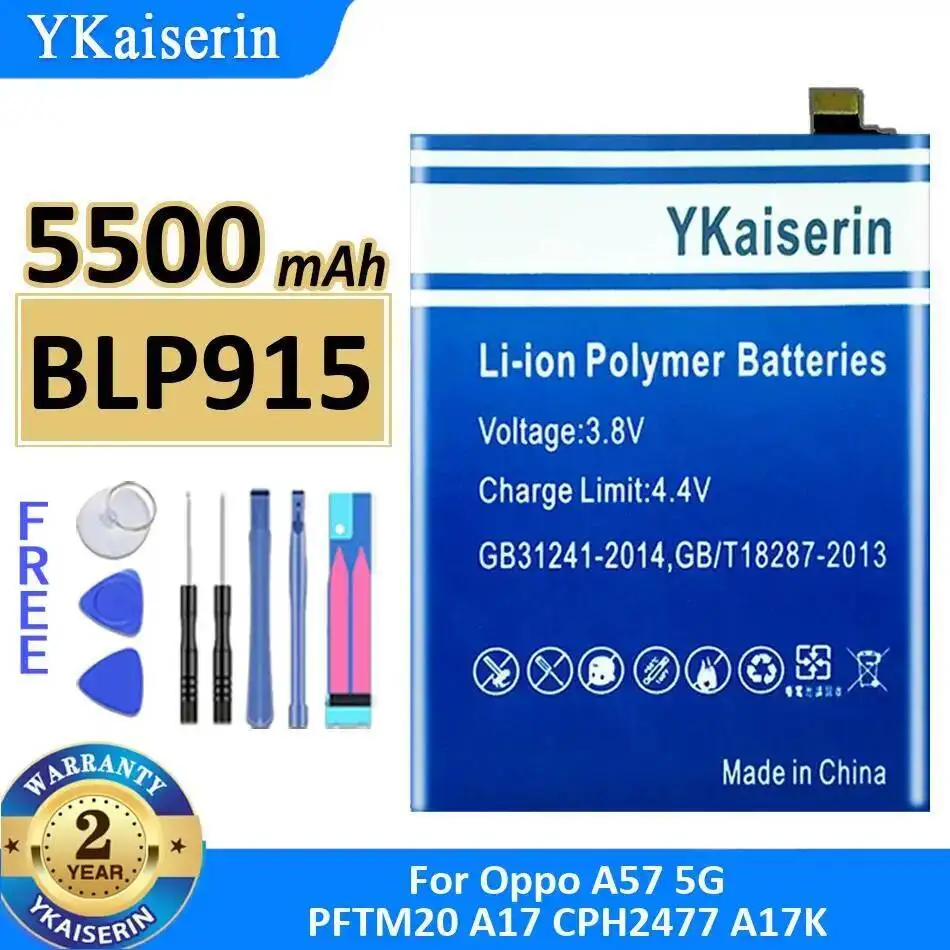 

Stable BLP915 Mobile Phone Battery 5500Mah For Oppo A57 5G PFTM20 A17 CPH2477 A17K