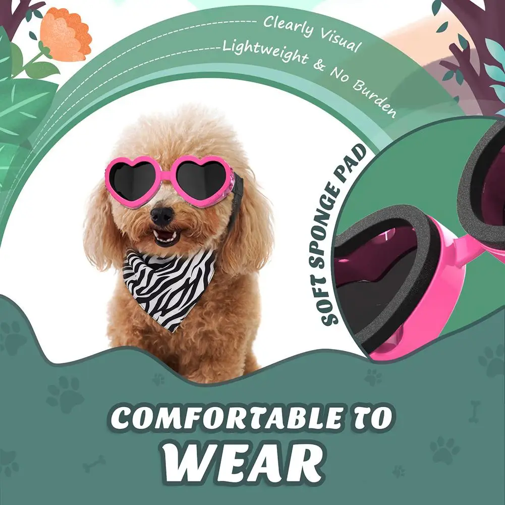 

NEW Pet Heart Shape Foldable Sunglasses Windproof Eye Protection Sun Glasses Pet Accessories For Cats Dogs