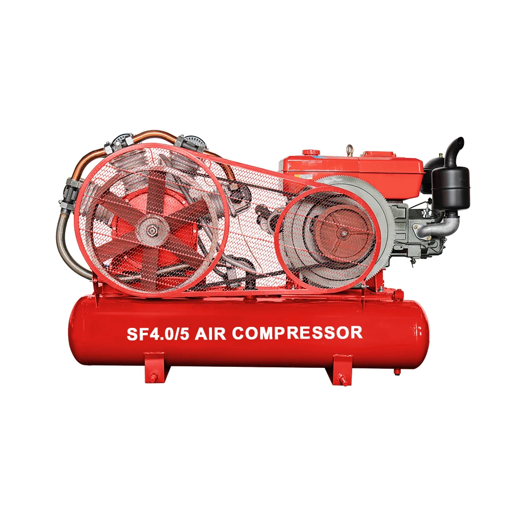 SF-4.0/5 Mining Machinery Air Compressors Portable  Engine 5bar Small Mining Piston Air Compressor