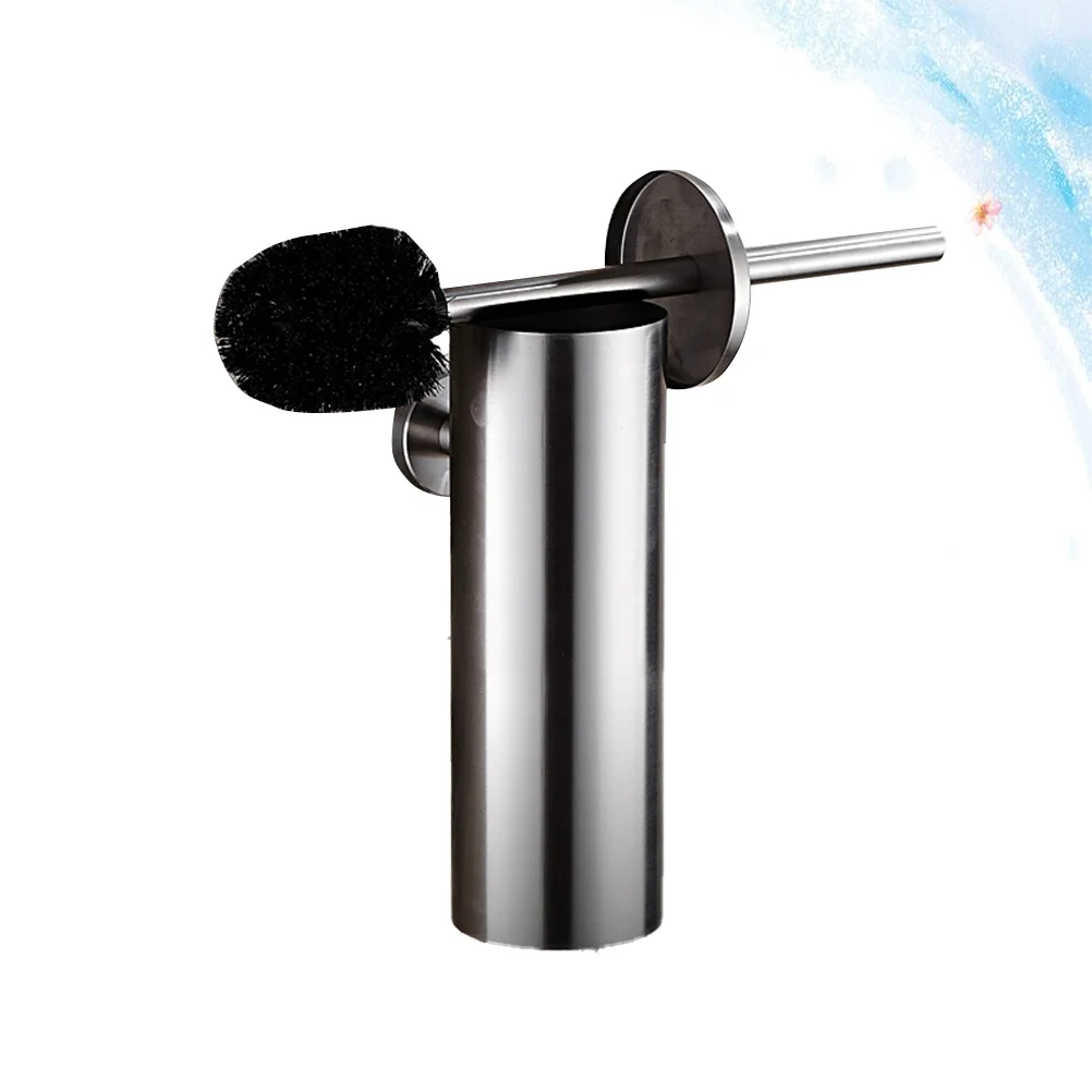 

Stainless Steel Toilet Brush and Holder Set Silver Wall Mounted Bathroom Cleaning Tool No Odor Long Lasting Toilet Brush Set