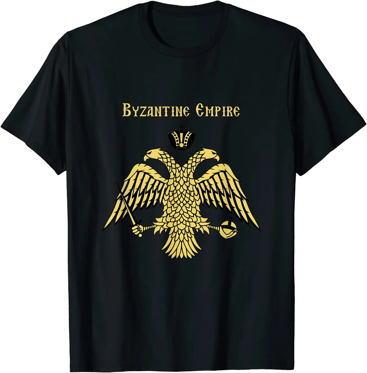 new Short Sleeve Casual Cotton O-Neck Summer TShirts Byzantine Empire Double Headed Eagle Constantinople Men T-Shirt  oversized