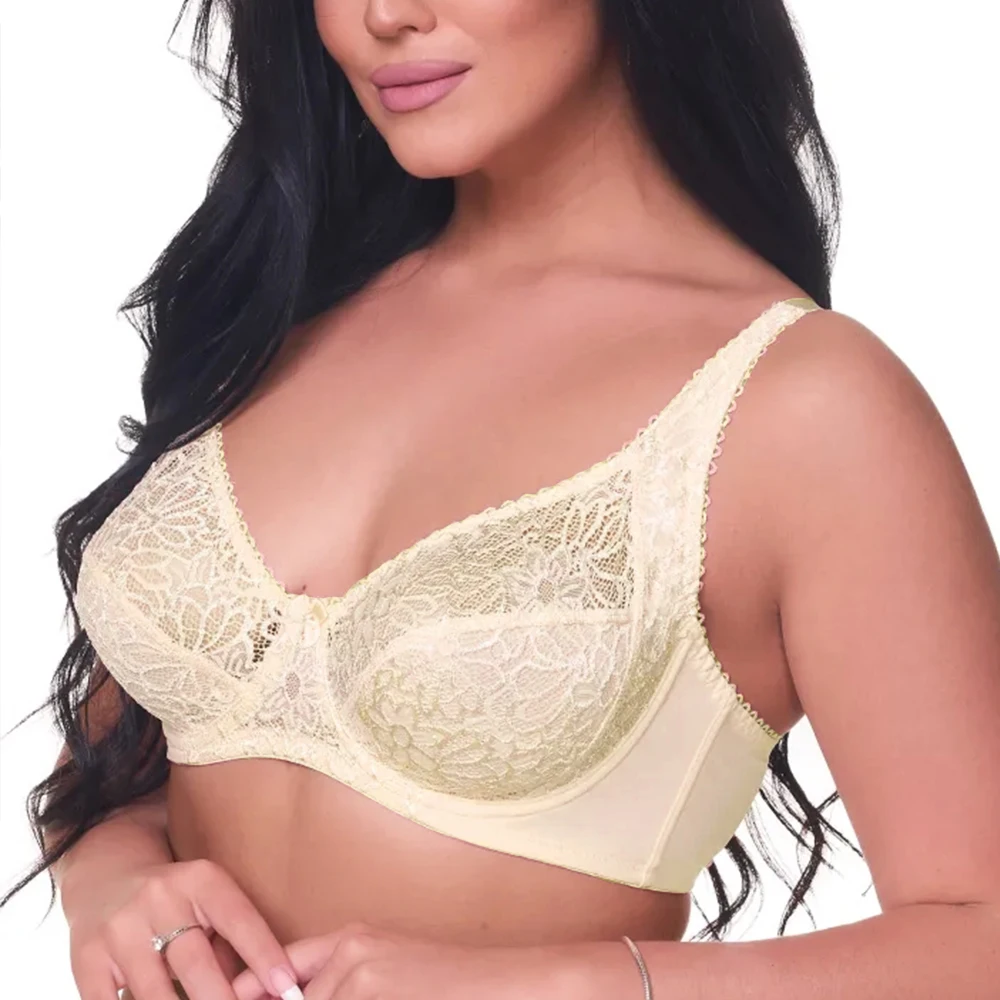 Bras For Womens Lace Sexy Bra See Through Underwire Female Lingerie BH Tops Plus Size C D DD E F Cup