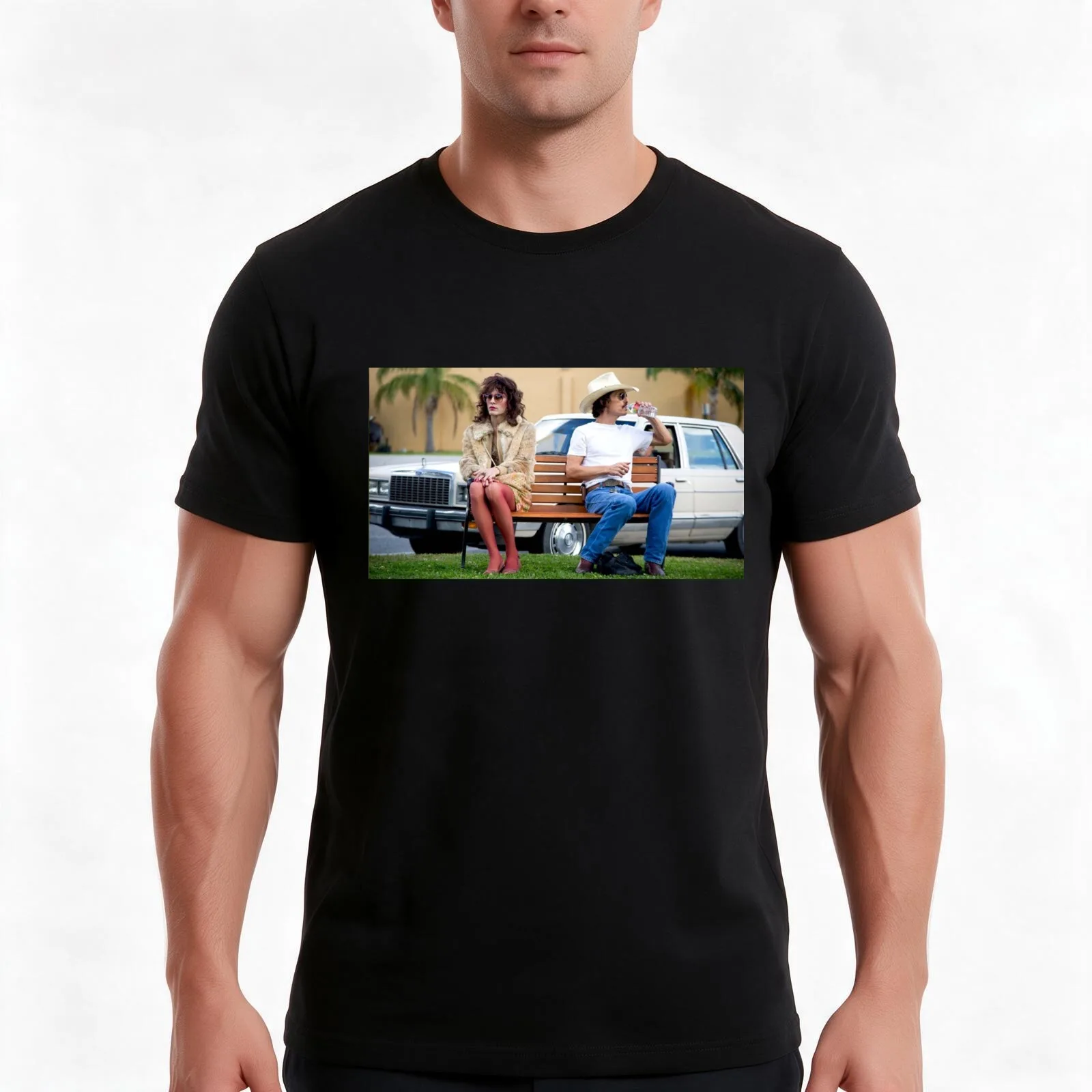 Dallas Buyers Club - Park Bench T-Shirt, Summer Casual Cotton Tee, Oversized Streetwear Tops, Vintage Graphic Print, 100% Cotton