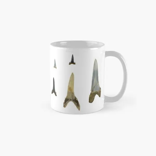 Extinct Sand Tiger Shark Tooth Fossils C  Mug Coffee Printed Drinkware Gifts Image Cup Tea Simple Design Photo Handle Round