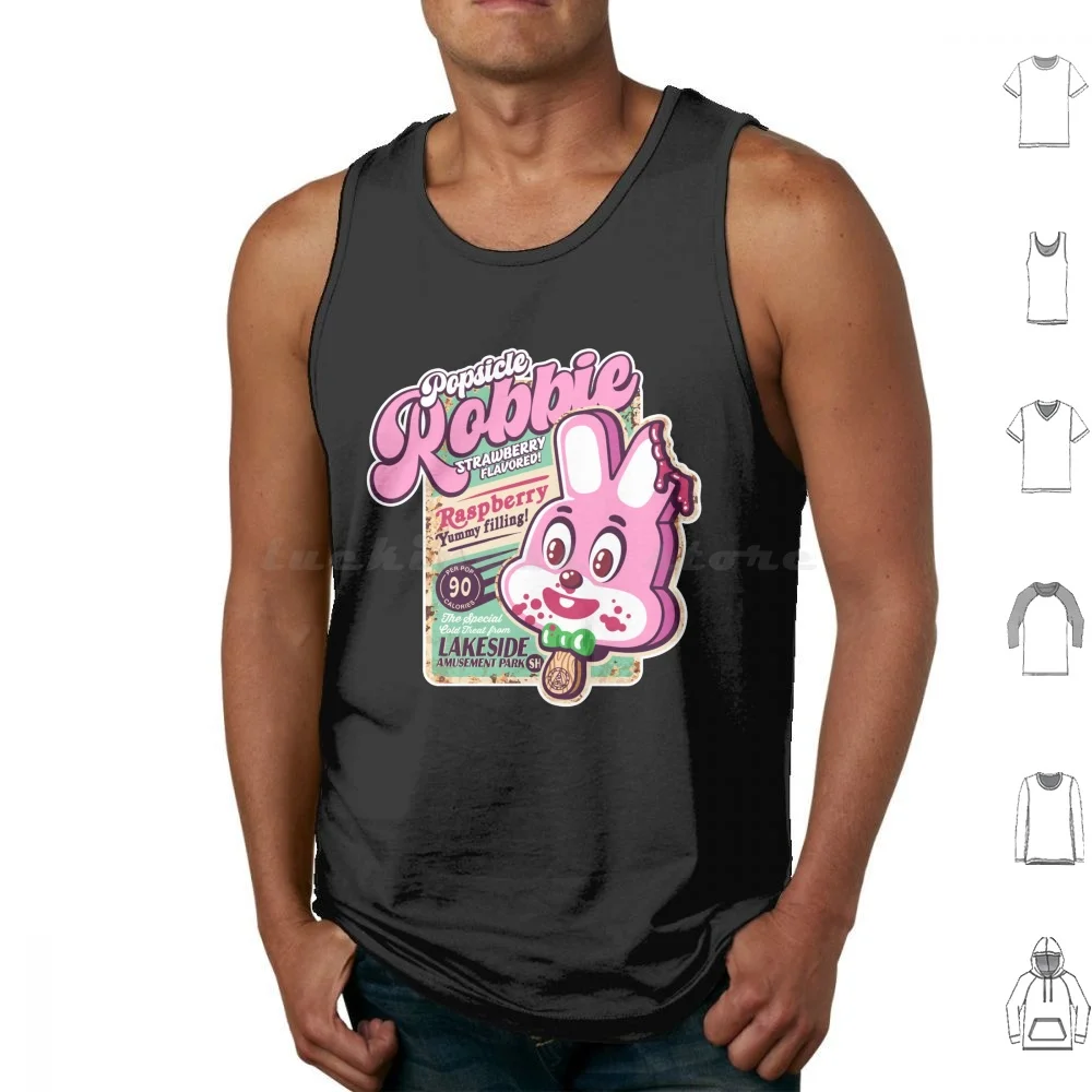 Popsicle Robbie V2 Tank Tops Vest Sleeveless Silent Shiba Game Japan Ending Retro Vhs Demon Steam Wave Hill Pyramid