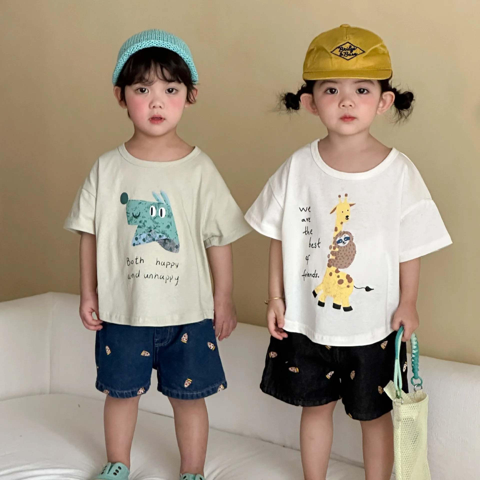 

2026 Summer New Children Short Sleeve T Shirts Cotton Boys Cartoon Print Tee Girls Loose Casual Tops Kids Toddler Clothes