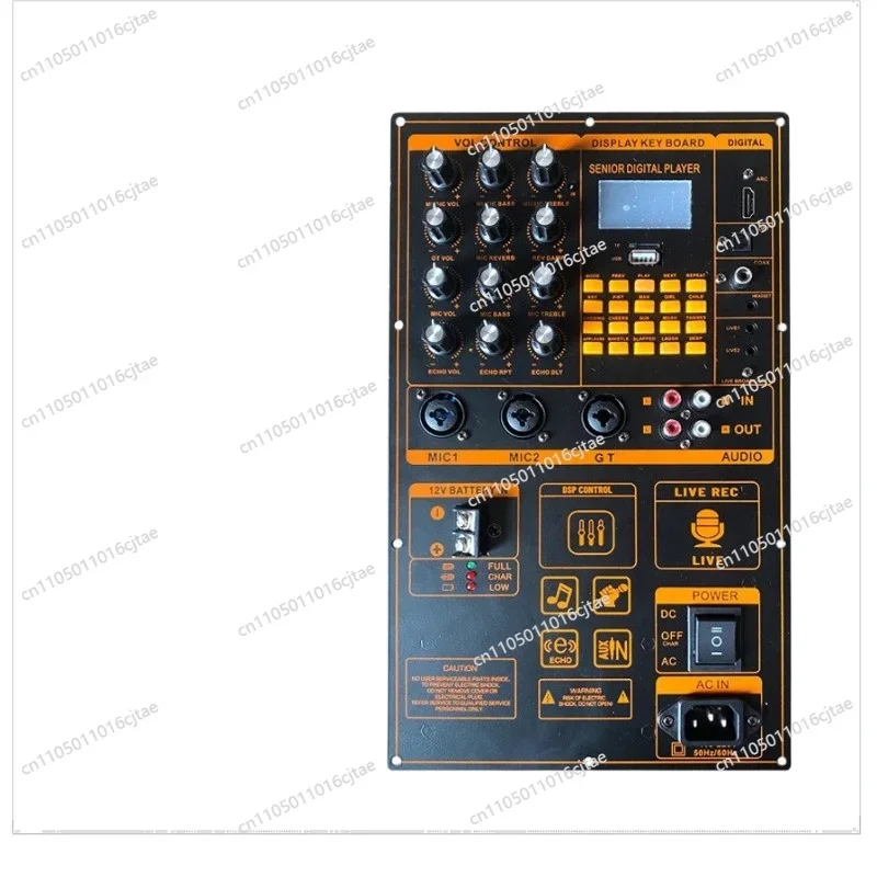 

For 12V 220V High Power Square Dance Bluetooth Amplifier Board Portable Trolley Mobile Speaker Sound Card Live Broadcast