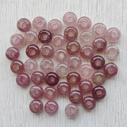 Cuentas de agujero grande de forma redonda de piedra de fresa natural de buena calidad a la moda para la fabricación de joyas 50 unids/lote envío rápido al por mayor