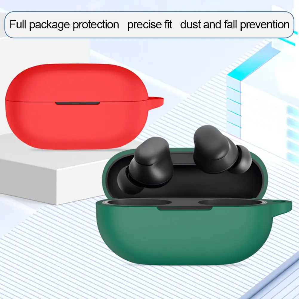 For Solo Buds Silicone Case Cover Dustproof Earbuds Protective Cover Drop-Proof Earphone Charger Case With Keychain