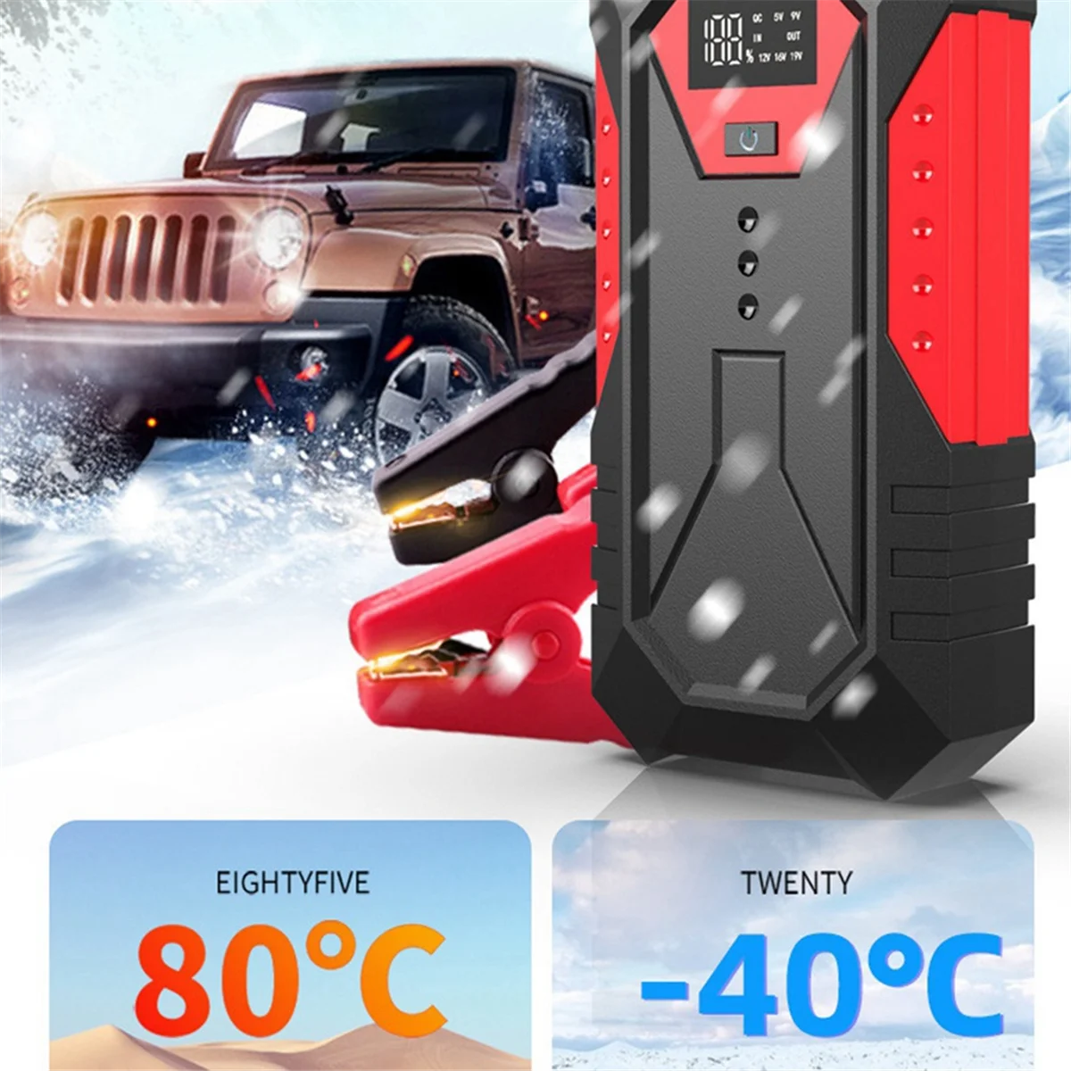 12V Car Jump StarterPower Bank Portable 600A Car Battery Booster ChargerStarting Device Auto Emergency Start-Up Lighting