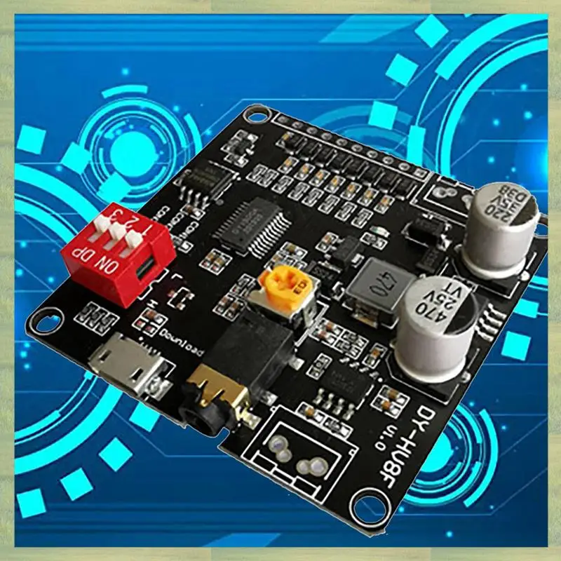 Módulo de reproducción de voz N15R-2X DY-HV8F, Control de puerto serie de disparador de 12V/24V, 10W/20W con reproductor MP3 de almacenamiento Flash de 8MB