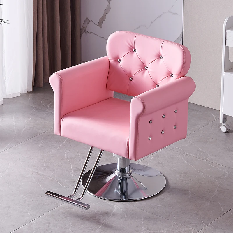 Silla de salón de pelo rosa, sillón ligero de lujo, elevador