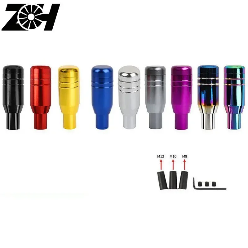 Universal Car Aluminium Leather Gear Shift Knob Manual Automatic Transmission Stick Shifter Head Lever AT MT