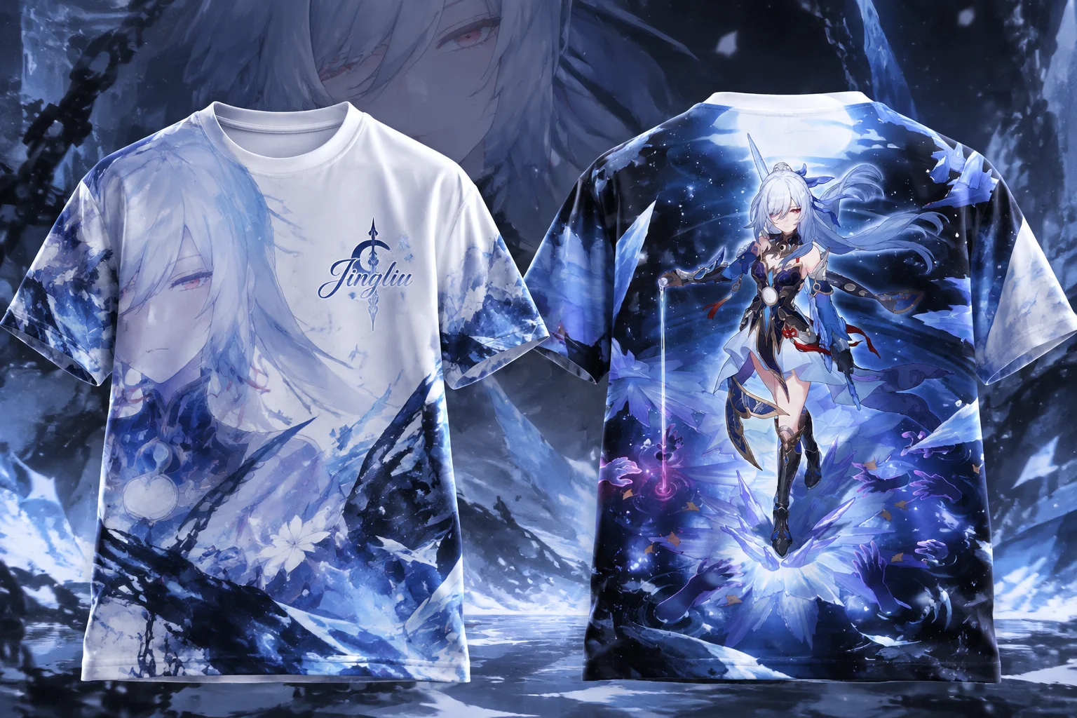 Honkai Star Rail Y2K Street Cosplay T-shirt, March 7th, Jingliu, Evanescia 3D Full Print Anime Short Sleeve Tee for Men Women