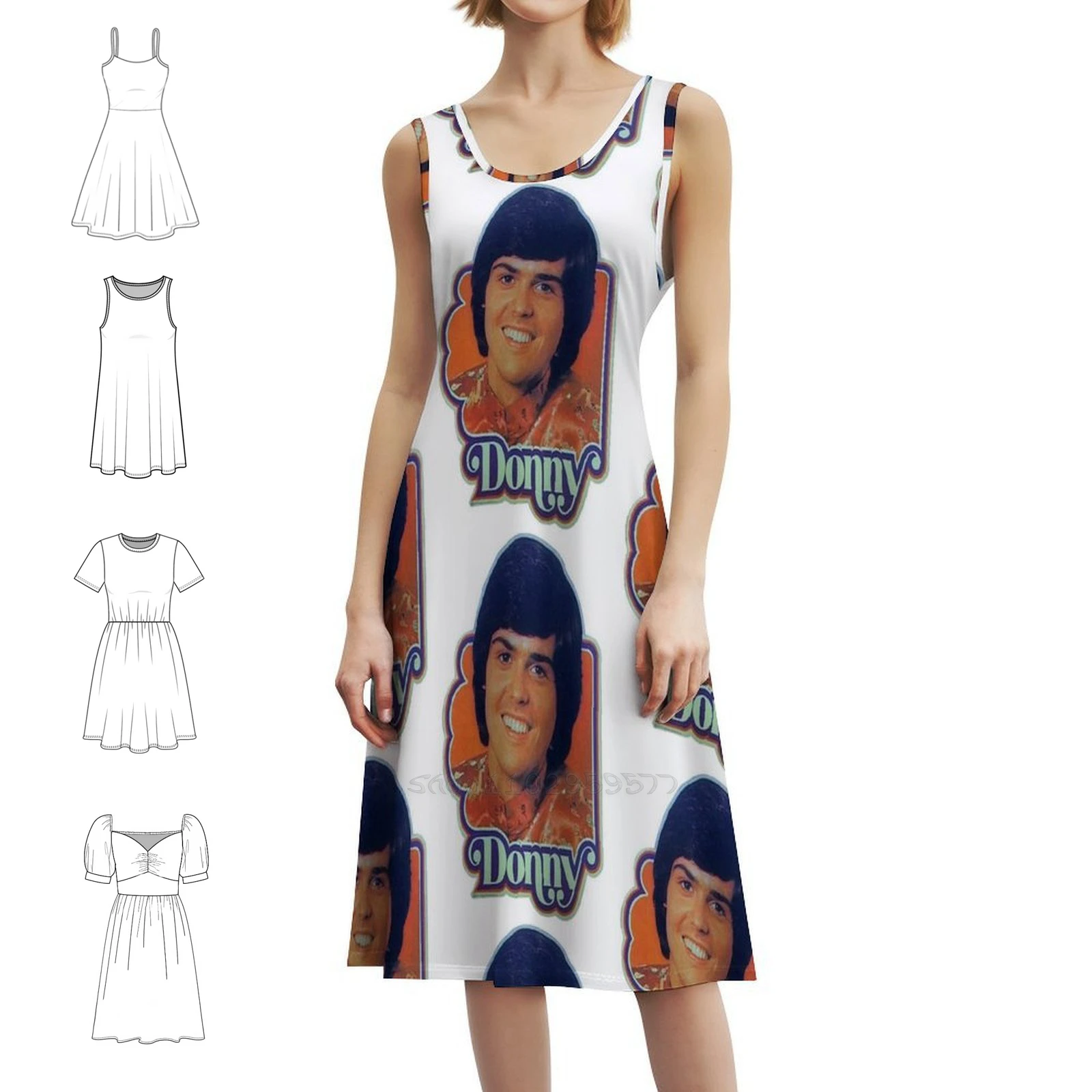 فستان حفلات نسائي من دوني 1976 ملابس نادي مطبوعة عصرية للسيدات Fuggin Teez 1970S دوني أوزموند ماري للسيدات #1
