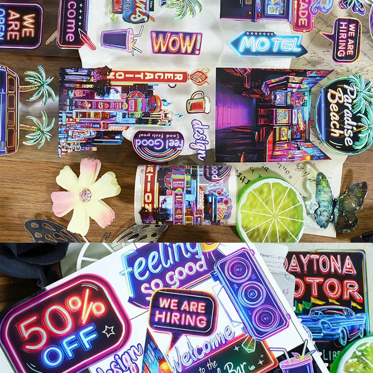 

1 Loop Washi Pet Tape Sample - Wubao Cyber Light Sign - Laser Silver scrapbook Shiny Scrapbooking Journal