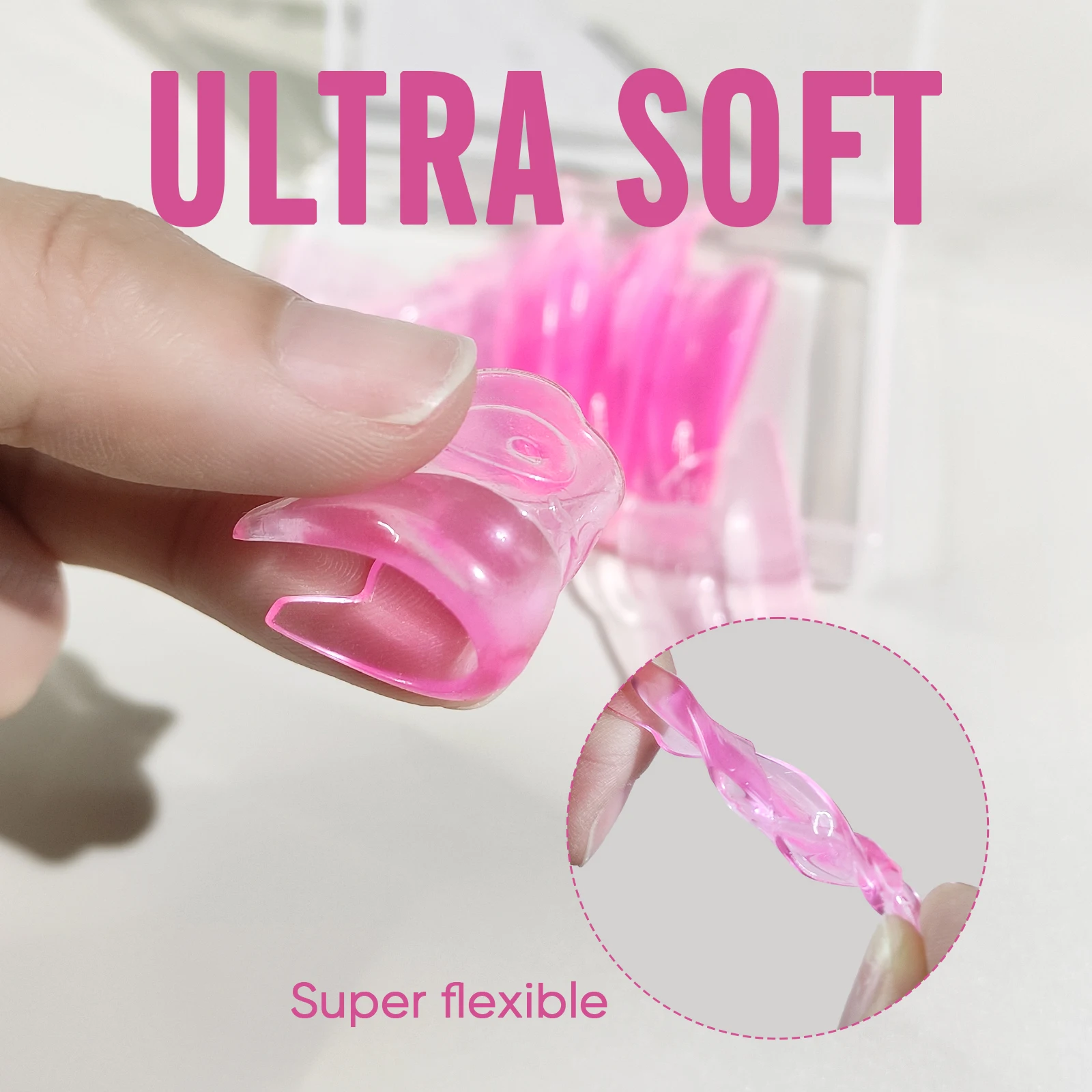 Libeauty U Curl 4 Pairs Free Glue Silicone Eyelash Perm Rods Sticky Lash Lift Shield Lifting 3D Eyelash Curler Makeup Tool
