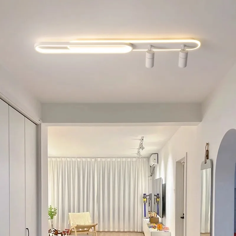 Track Spotlights No Main Lights Living Room Wall Lamp Long Hallway Light Cloakroom LED Ceiling Lights Spotlights For Dining Room