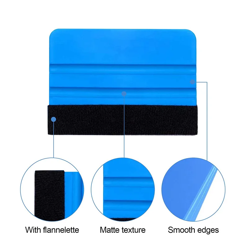 2Pcs/4Pcs Felt Edge Squeegee 4 Inch Car Vinyl Scraper Auto Styling Vinyl Wrap Tool Scratch Free Squeegee Wallpaper Smoother