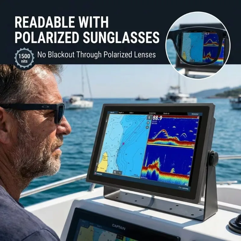 15.6 18.5 21.5 24 Inch Marine IP67 Waterproof Sunlight Readable Display HD for Chartplotter Fish Boat Yacht