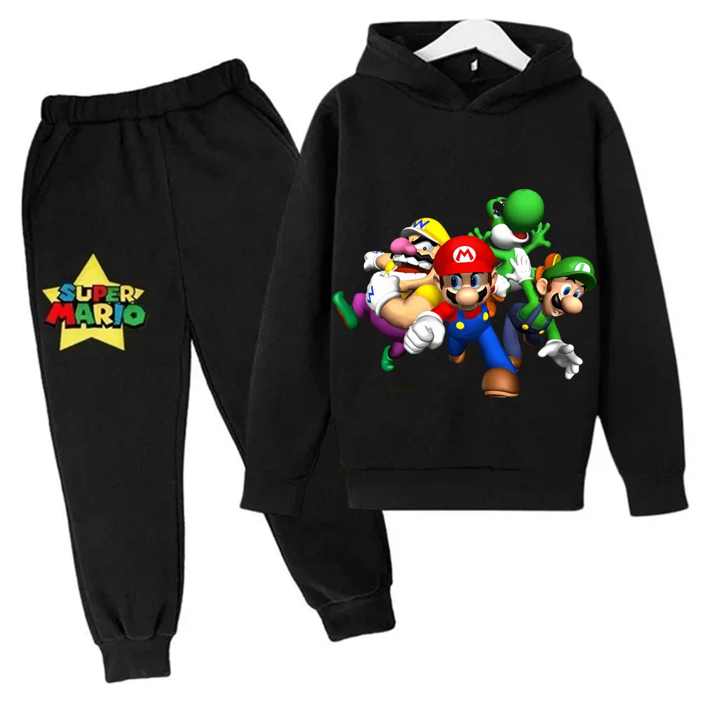 

New Children Hoodie Super Mario Graphic Print Sweatshirt 3-14 Years Old Kids Cozy Sports Hoodies + Trendy Comfortable Sweatpants