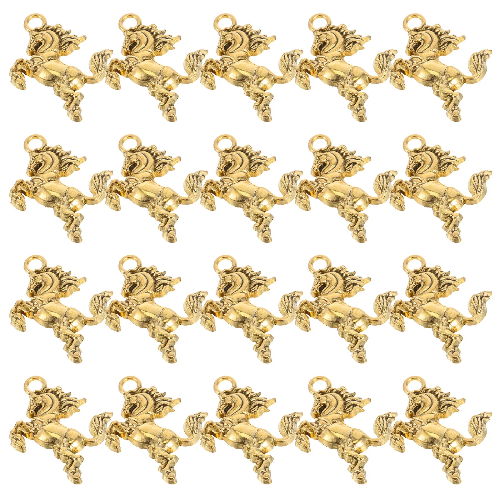 

60 Pcs Good Luck Horse Charms for Jewelry Making Year of the Horse Small Hose Pendant DIY Craft Bag Ornament Keychain Decor