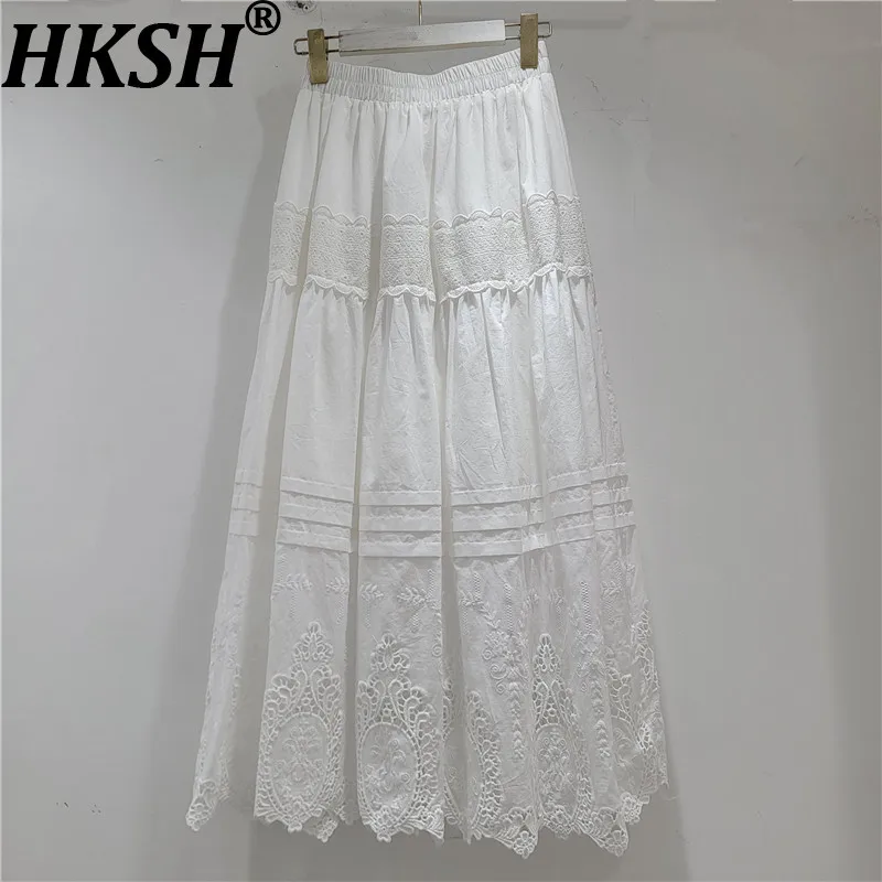 

Женская юбка HKSH с вырезами, вязаная крючком, плиссированная, А-силуэт, утягивающая, с эластичной талией, элегантная, шикарная, повседневная, новая коллекция Весна-Лето HK21545