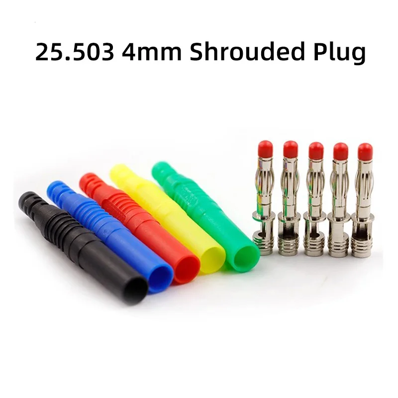 10PCS 25.503 Assembled 4mm Fully-shrouded Safety Banana Plug for DIY Test Leads