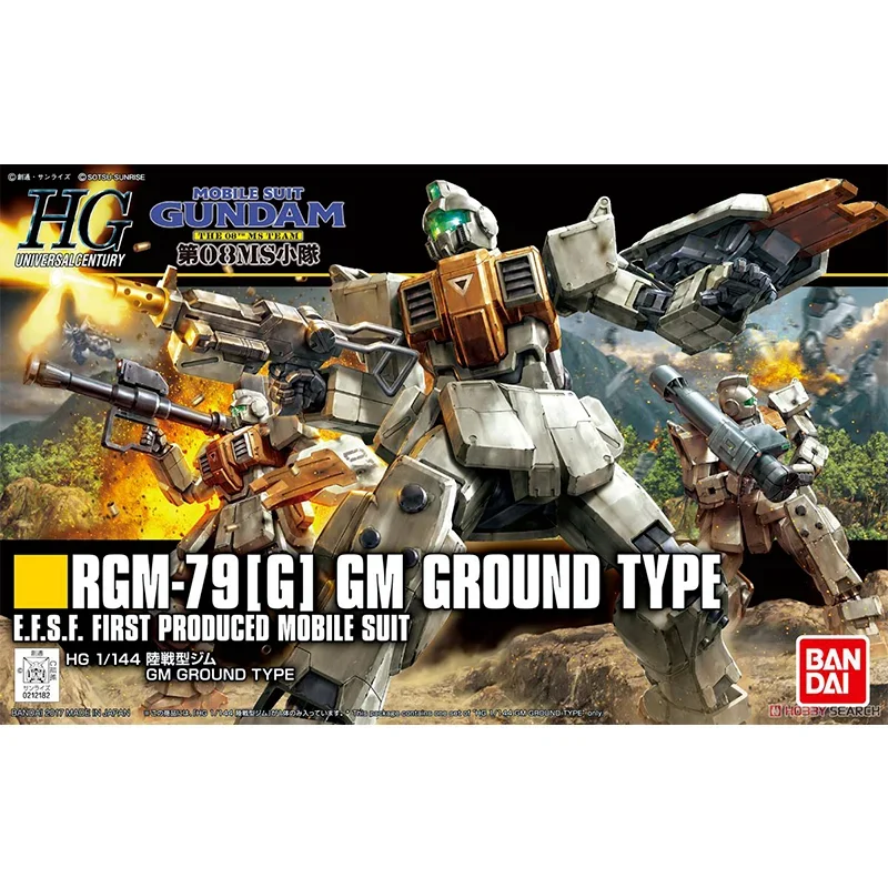 Bandai Original Gundam Model Kit Anime Figure RGM-79[G] GM GROUND TYPE HGUC 1/144 Action Figures Collectible Toys Gifts for Kids