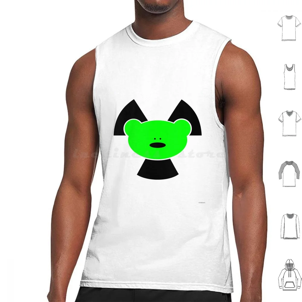 Radioactive Teddy-Bear Tank Tops Vest Sleeveless Teddy Teddy Bear Bar Bear Cuddly Bear Cuddly Teddy Radioactive