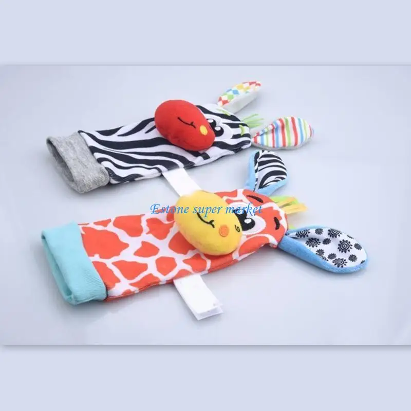 090b 2pcs chaussette chaussette Baby Baby Shaking Touet pour animal Teether Infant Musical