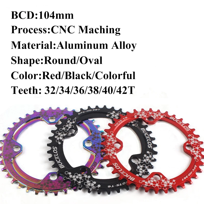 BUCKLOS MTB Crankset Bicycle 170MM Crank 32/34/36/38T Chainring Bike Crankset for 8/9/10/11 Speed Chain Bicycle Accessories