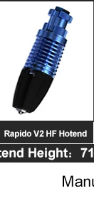 R Trianglelab V6 Volcano Hotend 12V/24V Fernbedienbare Bowen Print J-Head Hotend und Kühlgebläsehalterung für V6 HOTEND für PT100 – Detail 39