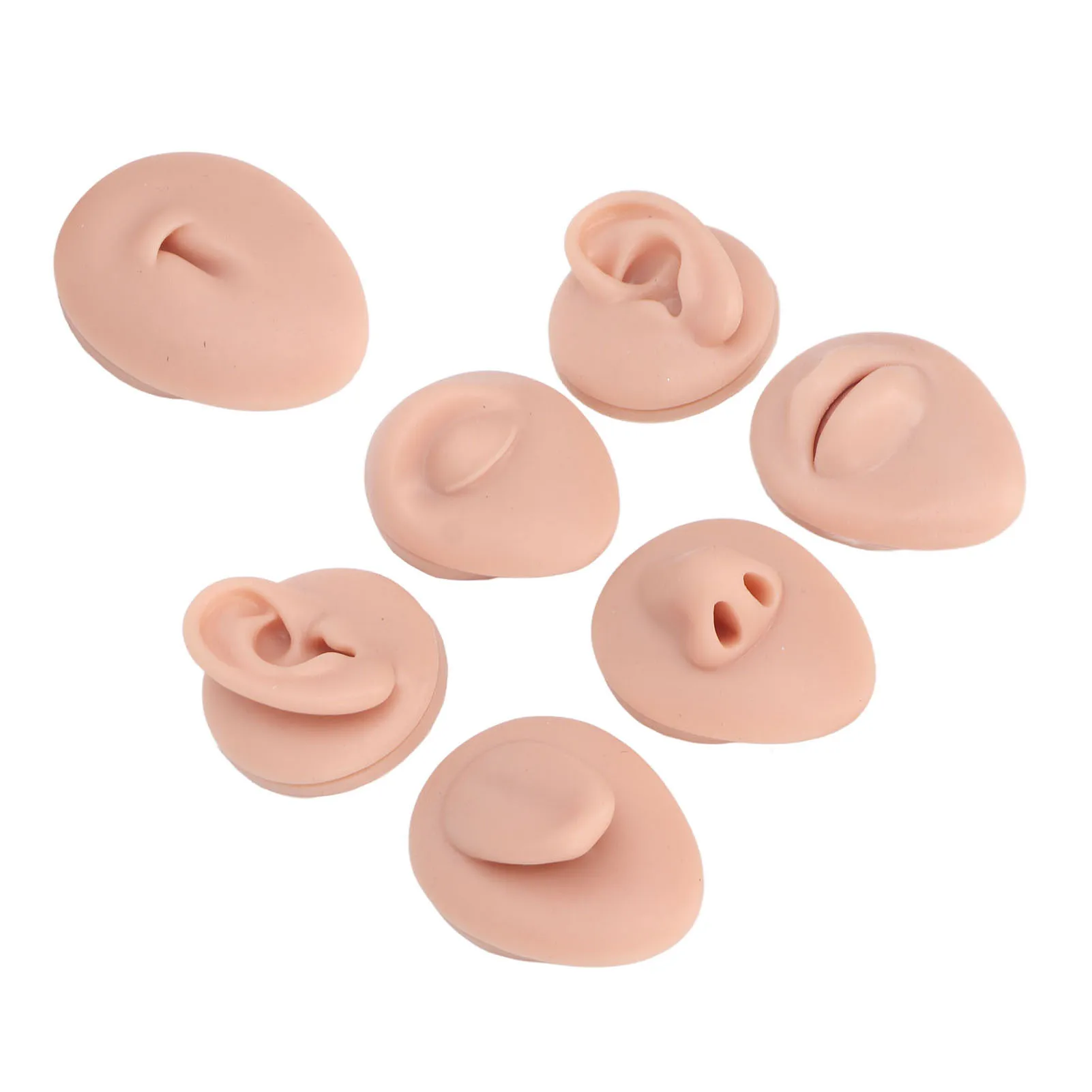 Body Piercing Practice Model Simulation Silicone Ear Eye Nose Mouth Tongue and Belly Button Model for Novice Piercer Medium Skin